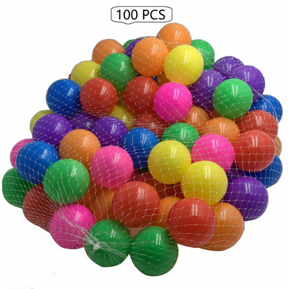 100 Pack PLASTIC SOFT PLAY BALLS for CHILDREN PIT BALL MULTICOLOURED