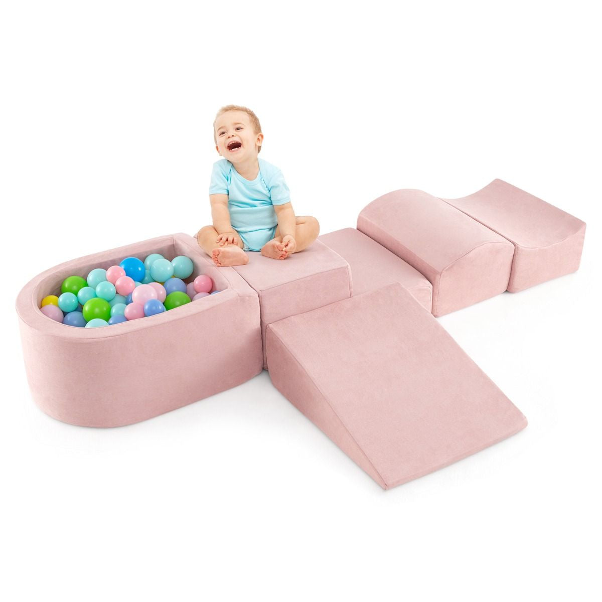 5-Piece Climb and Crawl Playset with Ball Pit for Kids (Ocean Balls Not Included)