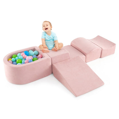 5-Piece Climb and Crawl Playset with Ball Pit for Kids (Ocean Balls Not Included)