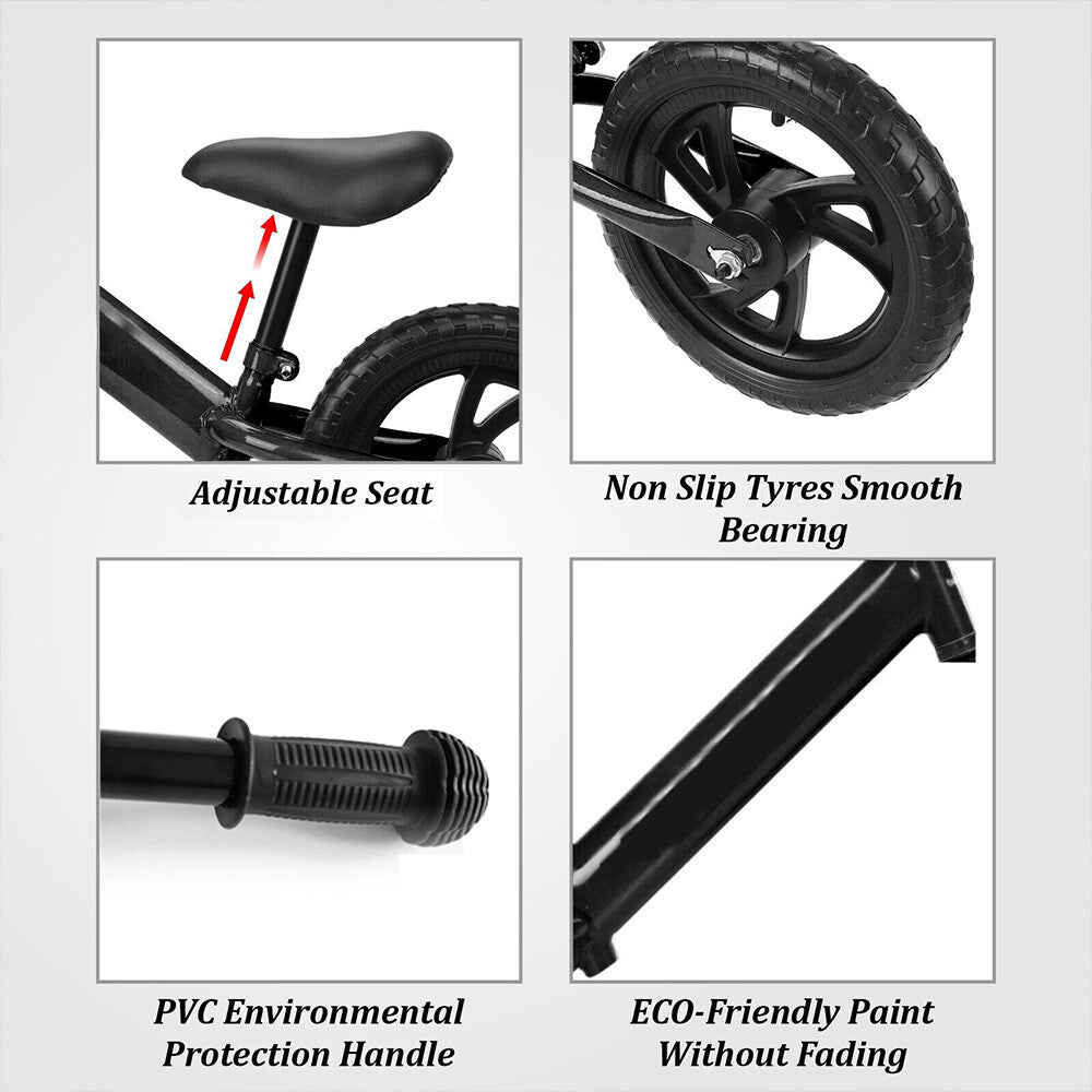 12" Kids Balance Bike Walking Running Training Bicycle for 2-6 Years Children