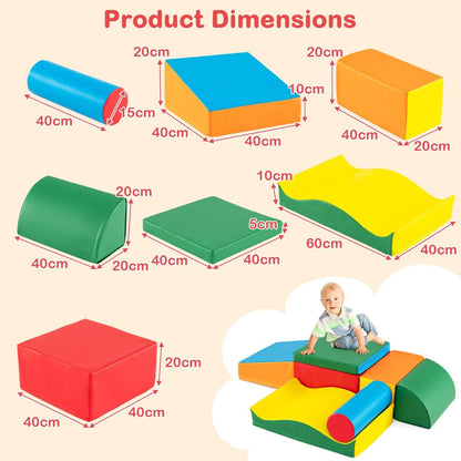 7-Piece Toddlers Colorful Climbing Toys with EPE Foam