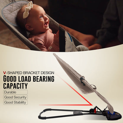 Newborn Baby Bouncer Infant Speaker Colorful Lights Foldable Chair Rocking Seat