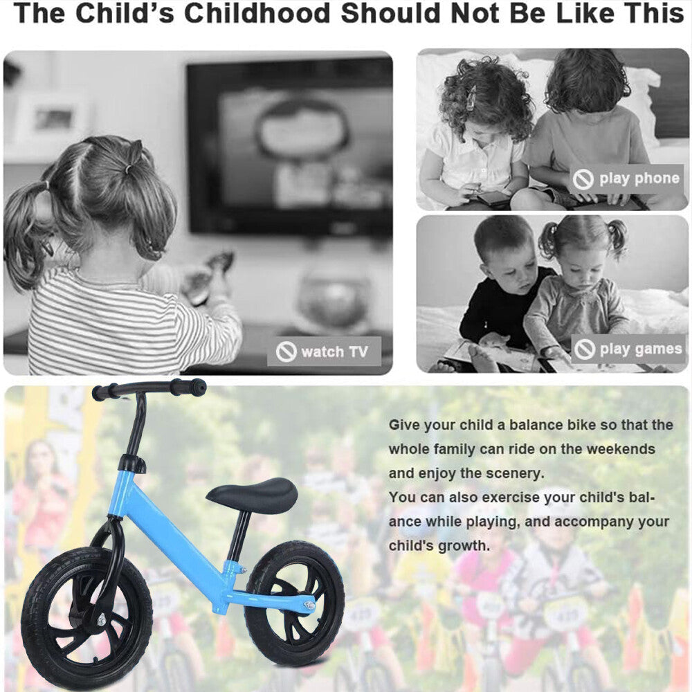 12" Kids Balance Bike Walking Running Training Bicycle for 2-6 Years Children