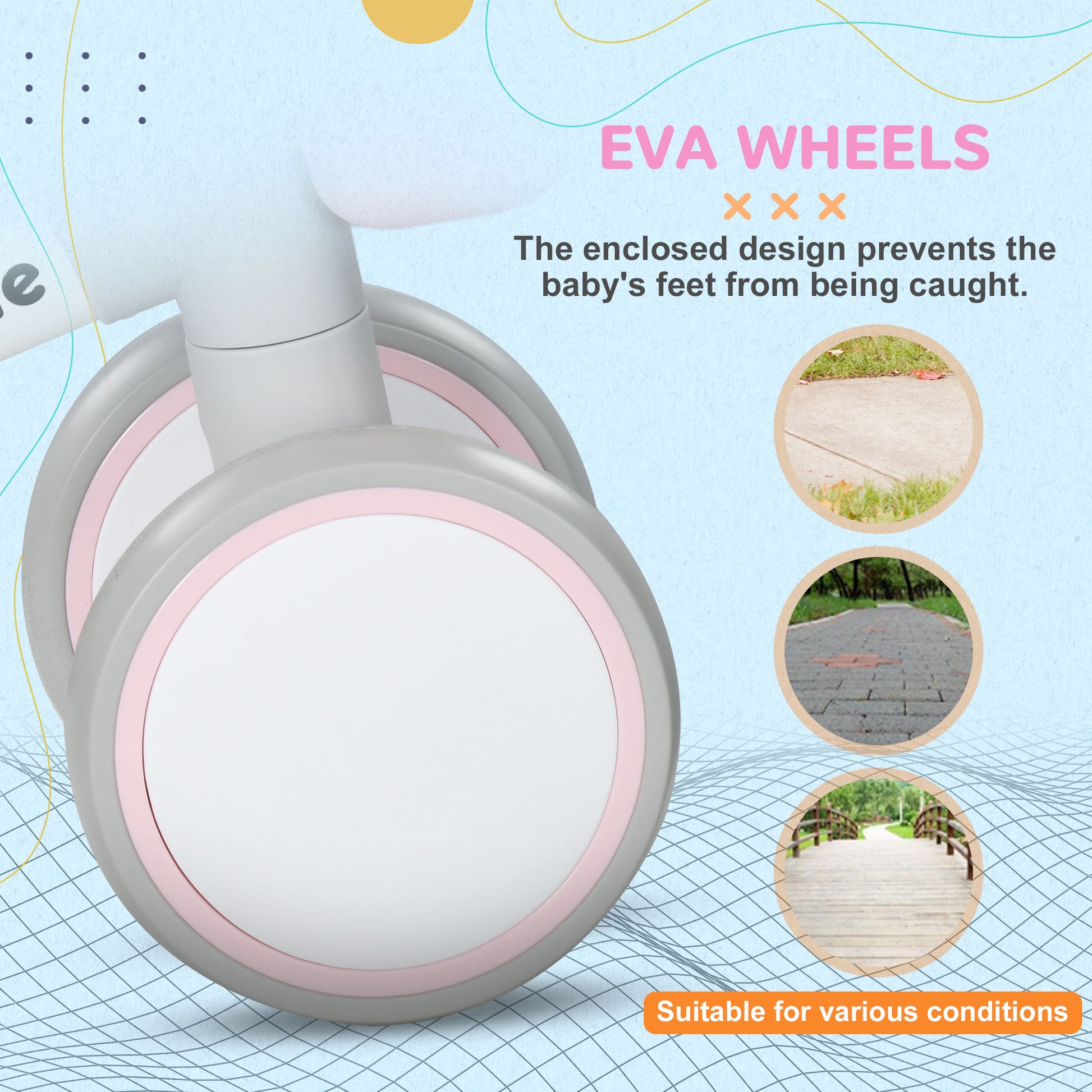 Kids Balance Bike for 1-3 Years Old, No Pedal Training Bike