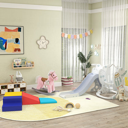 Kids Plush Ride-On Rocking Horse Rocker Plush Toy W/ Sounds for 18-36 Months