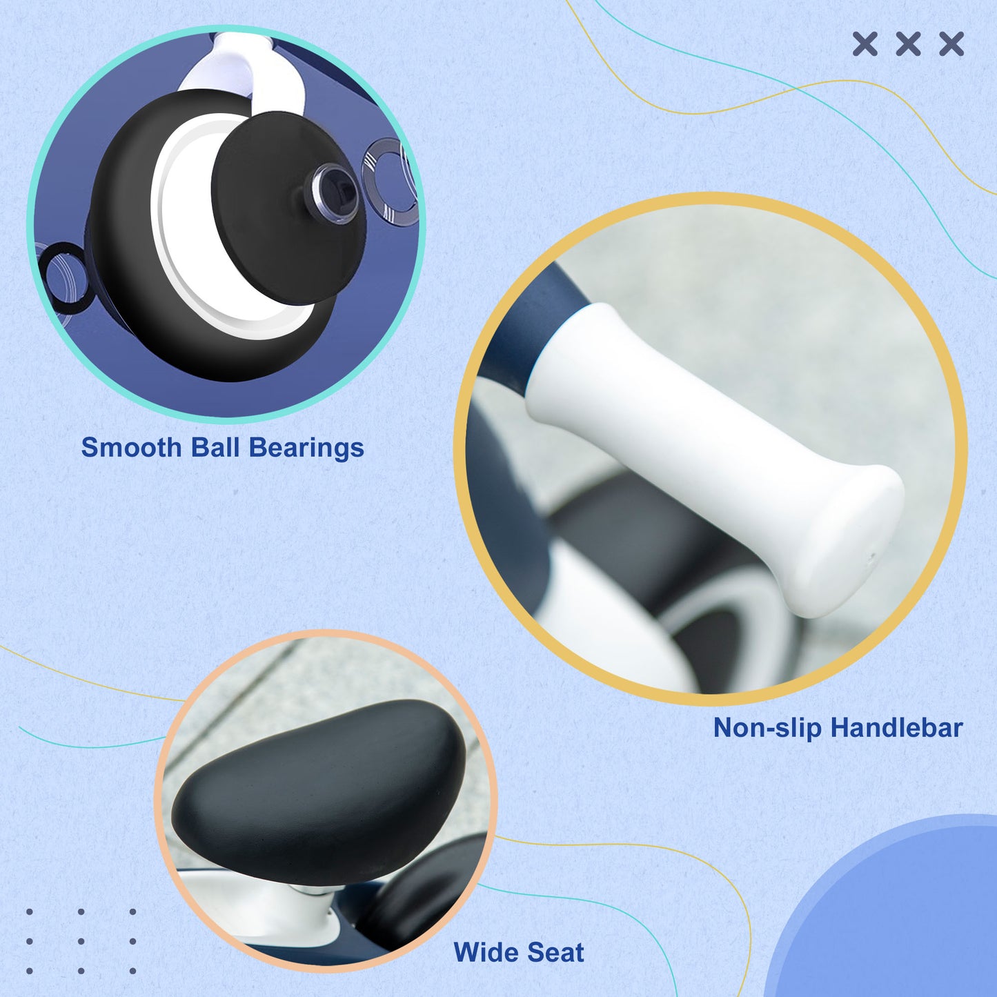 Baby Balance Bike for Toddlers 1.5 - 3 Years Old W/ Adjustable Seat