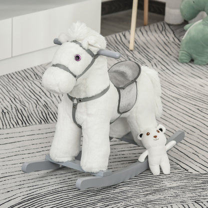 Kids Plush Ride-On Rocking Horse Rocker Plush Toy W/ Sounds for 18-36 Months