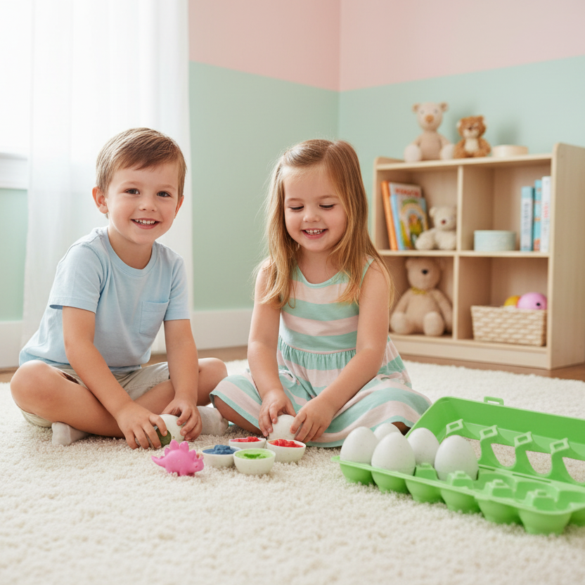 Baby Montessori Learning Educational Math Toy Smart Eggs Puzzle Sorter Toy Matching Games for Children Kids Easter Egg Gift