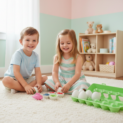 Baby Montessori Learning Educational Math Toy Smart Eggs Puzzle Sorter Toy Matching Games for Children Kids Easter Egg Gift