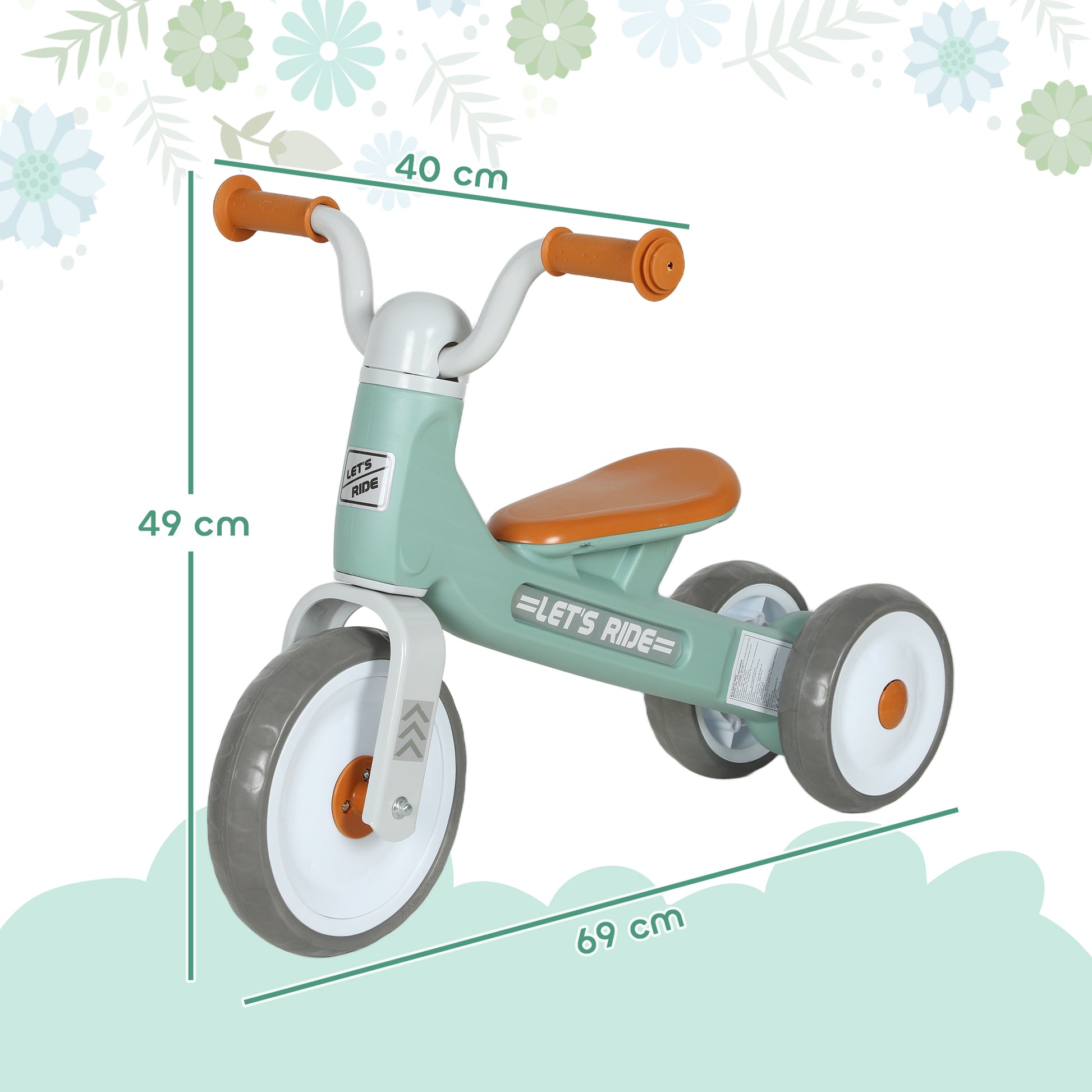 Toddler Balance Bike with No Pedal, 3 Silence Wheels for Indoor Outdoor