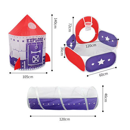3 in 1 Play Tent for Kids Pop up Play Tent Tunnel with Ball Pit