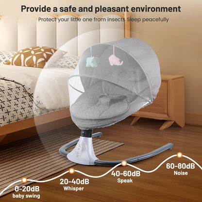 Bluetooth Electric Baby Swing Infant Cradle Bouncer Rocker Chair Music Remote UK