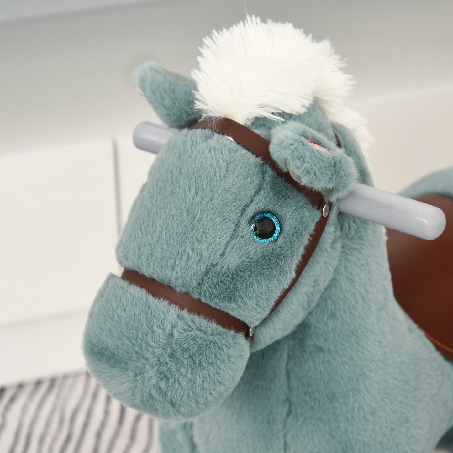 Kids Plush Ride-On Rocking Horse Rocker Plush Toy W/ Sounds for 18-36 Months