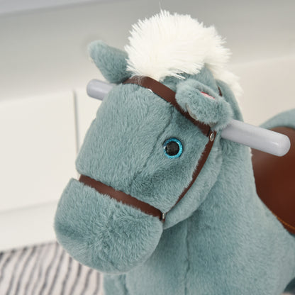 Kids Plush Ride-On Rocking Horse Rocker Plush Toy W/ Sounds for 18-36 Months