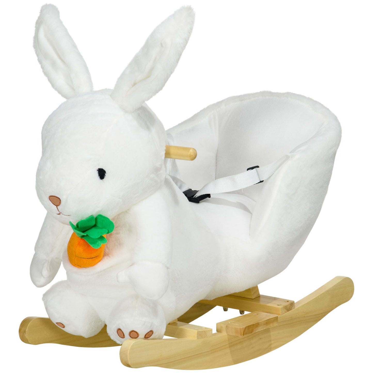 Kids Rocking Horse, Plush Rabbit-Shaped Baby Rocking Chair, for 18-36 Months