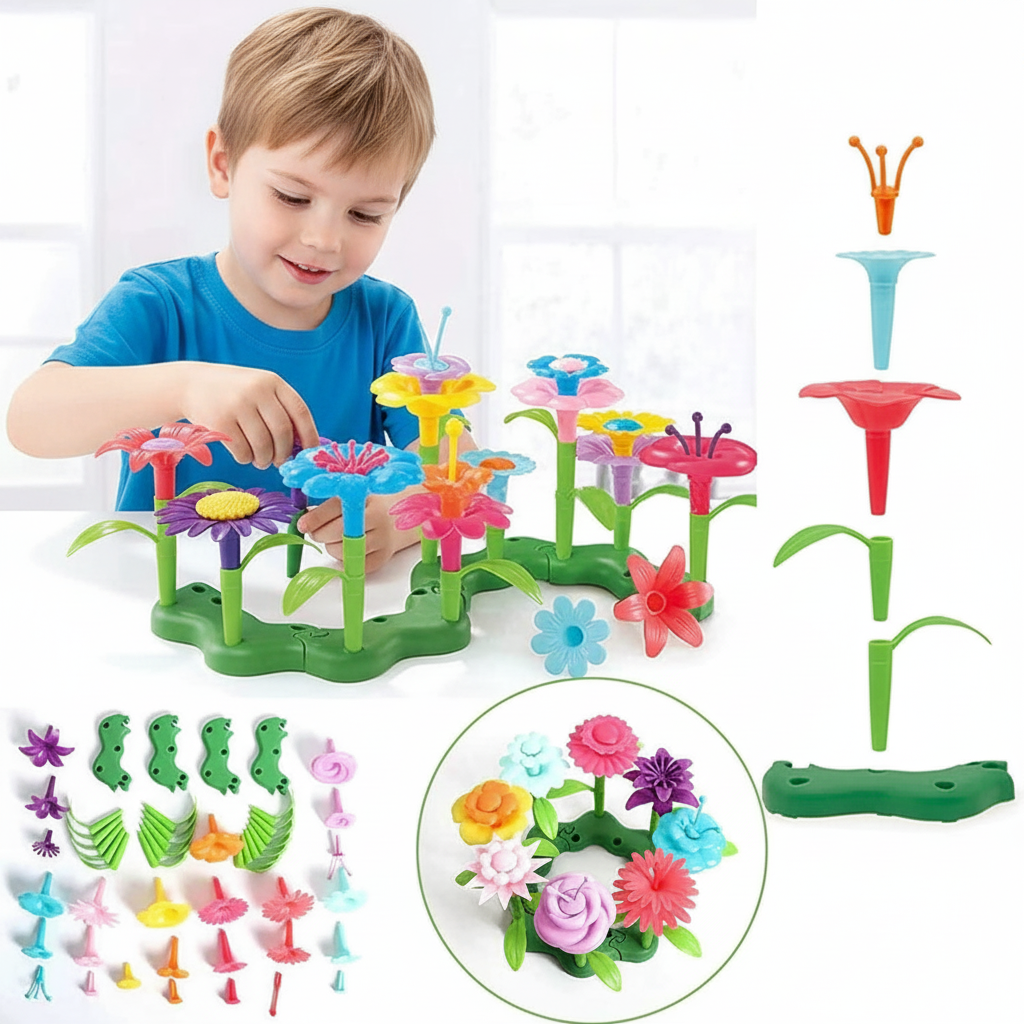 Flower Garden Building Set with boy