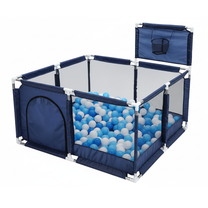 Large Baby Playpen with Basketball Hoop Extra Wide Portable Play Yard