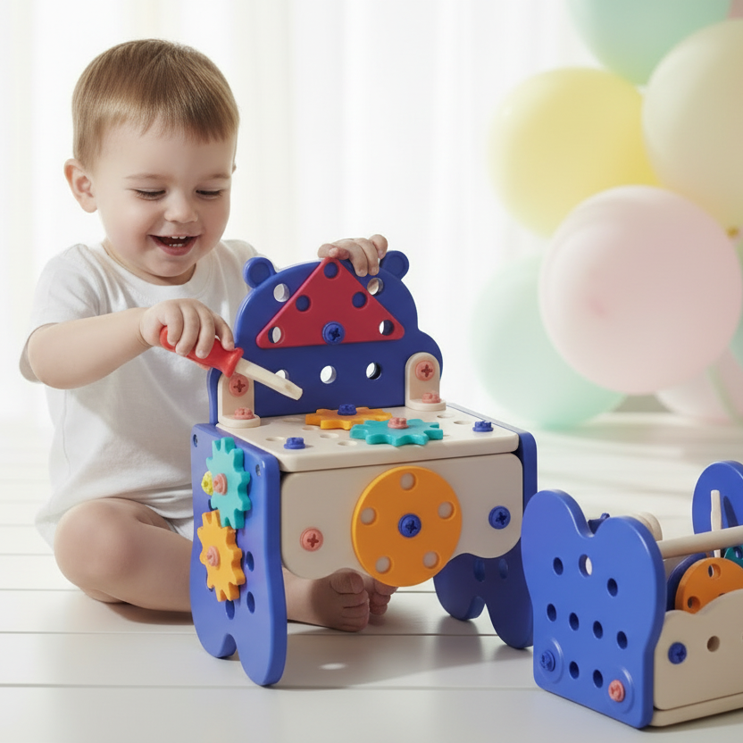 Table Toolbox with Pastel Background