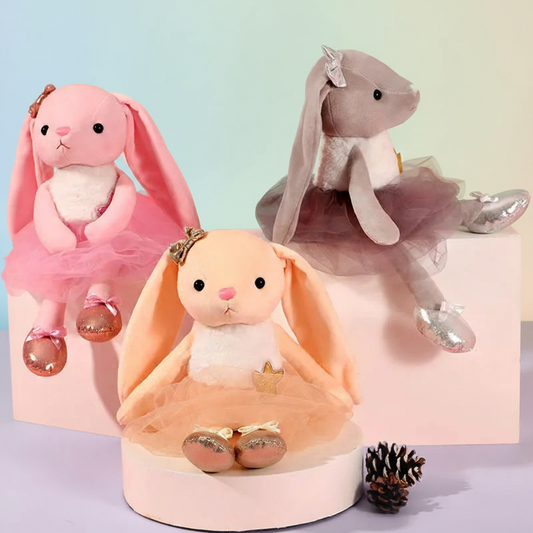 Three bunny toys with new background