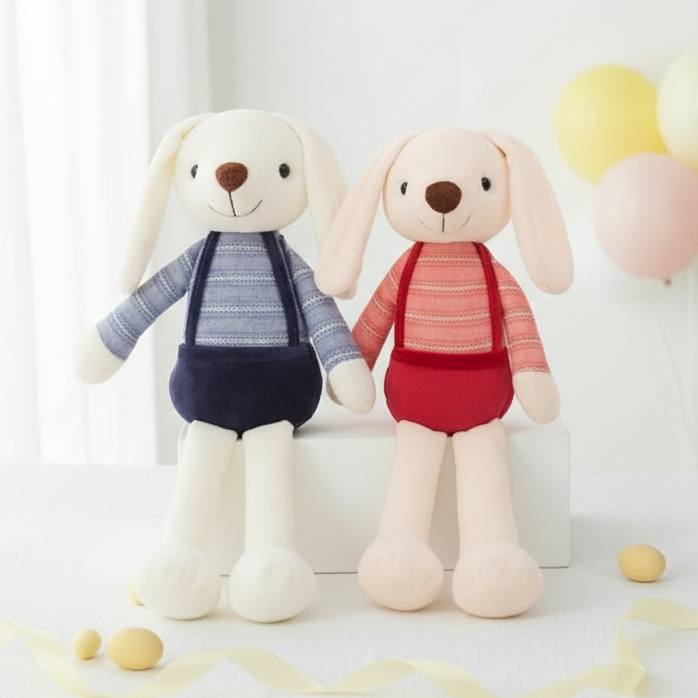 two-bunnies-plush toys easter for babies